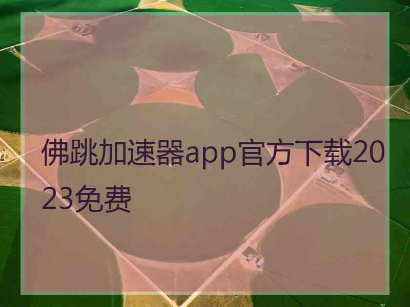 佛跳加速器app官方下载2023免费