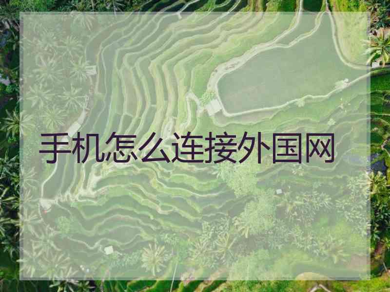 手机怎么连接外国网