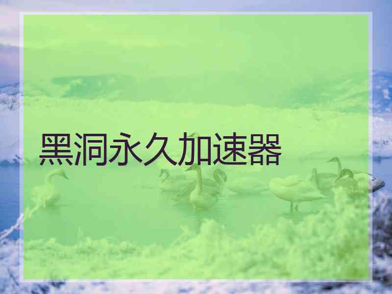 黑洞永久加速器