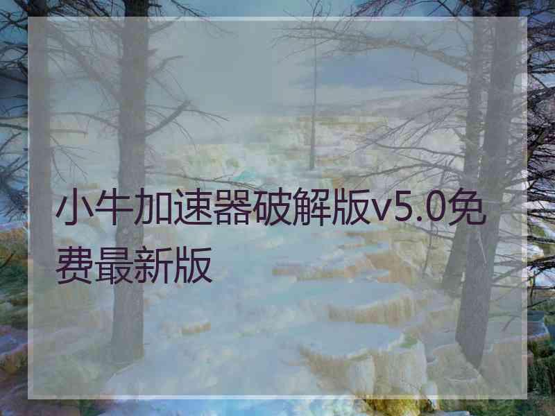 小牛加速器破解版v5.0免费最新版