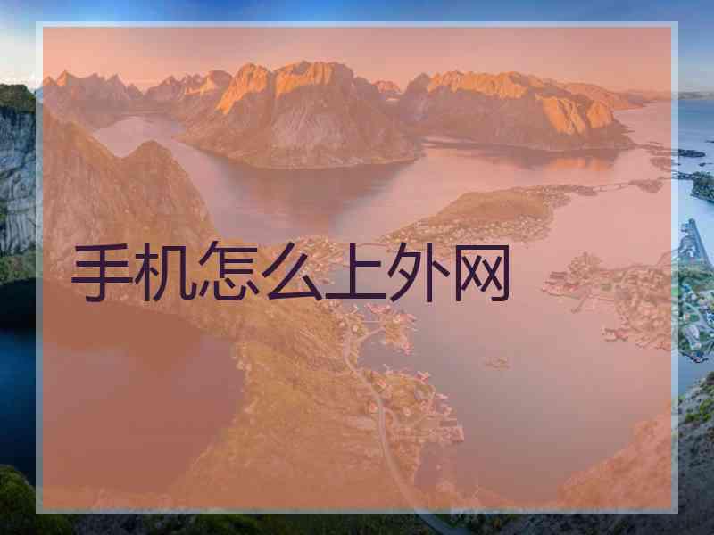 手机怎么上外网