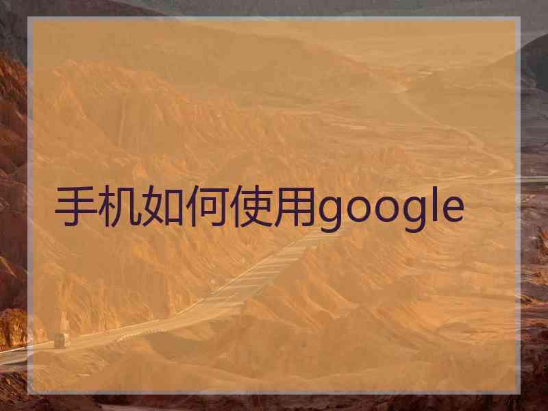 手机如何使用google