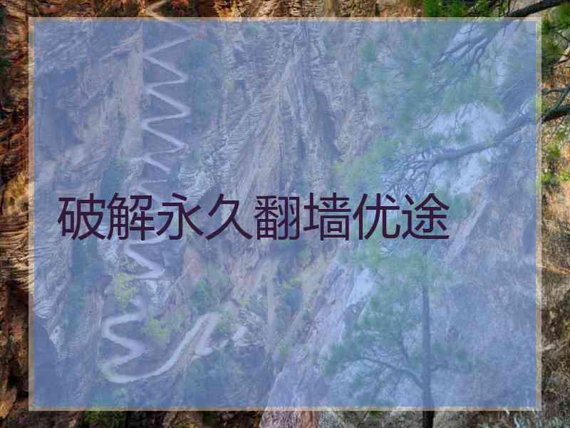 破解永久翻墙优途