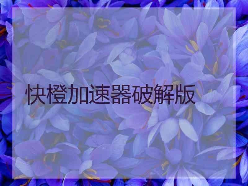 快橙加速器破解版