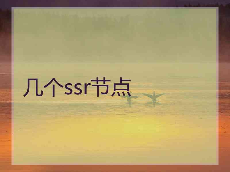 几个ssr节点
