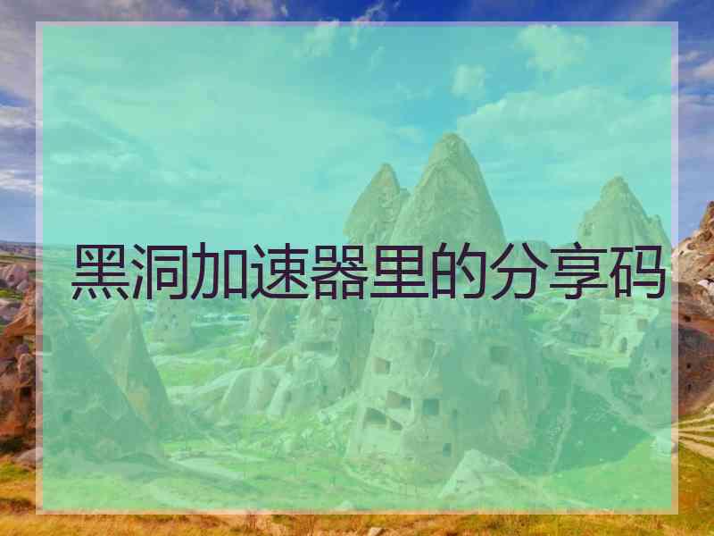 黑洞加速器里的分享码
