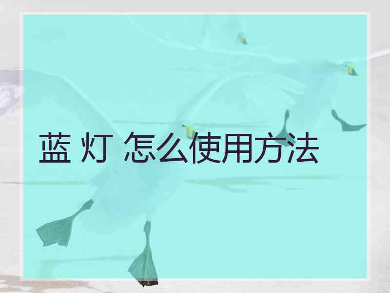 蓝 灯 怎么使用方法