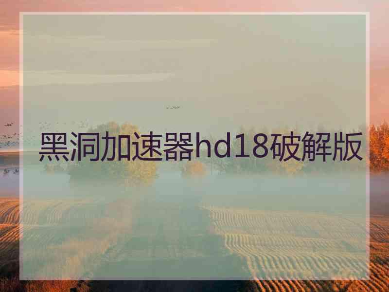 黑洞加速器hd18破解版