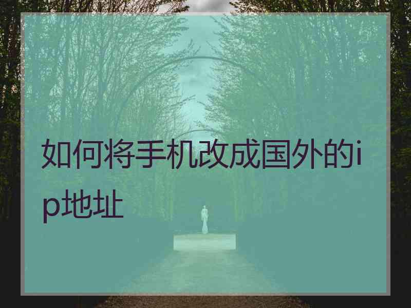 如何将手机改成国外的ip地址