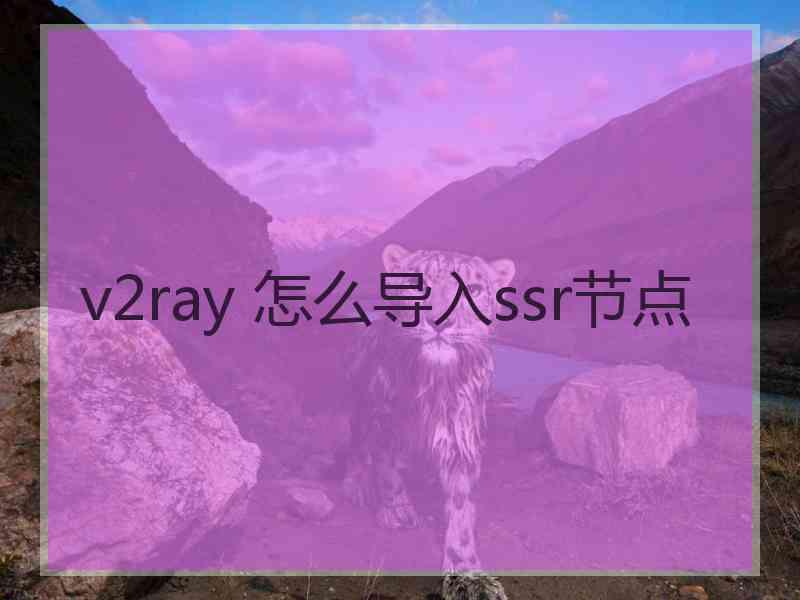v2ray 怎么导入ssr节点