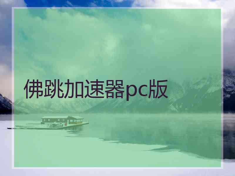 佛跳加速器pc版