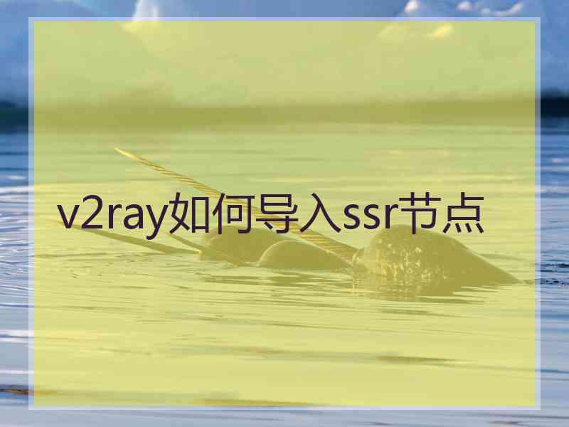 v2ray如何导入ssr节点