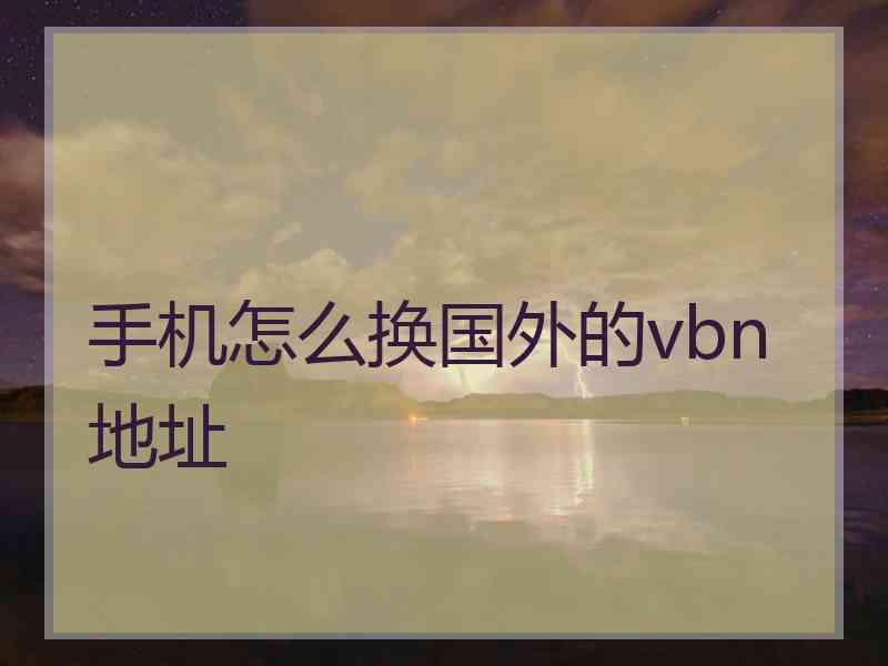 手机怎么换国外的vbn地址
