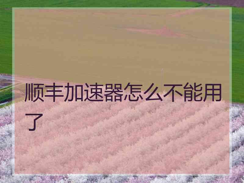 顺丰加速器怎么不能用了