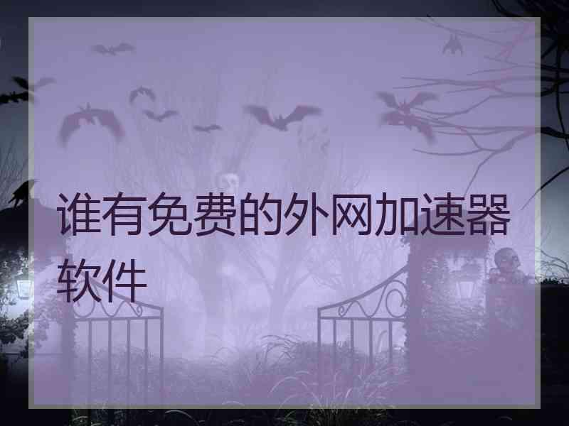 谁有免费的外网加速器软件