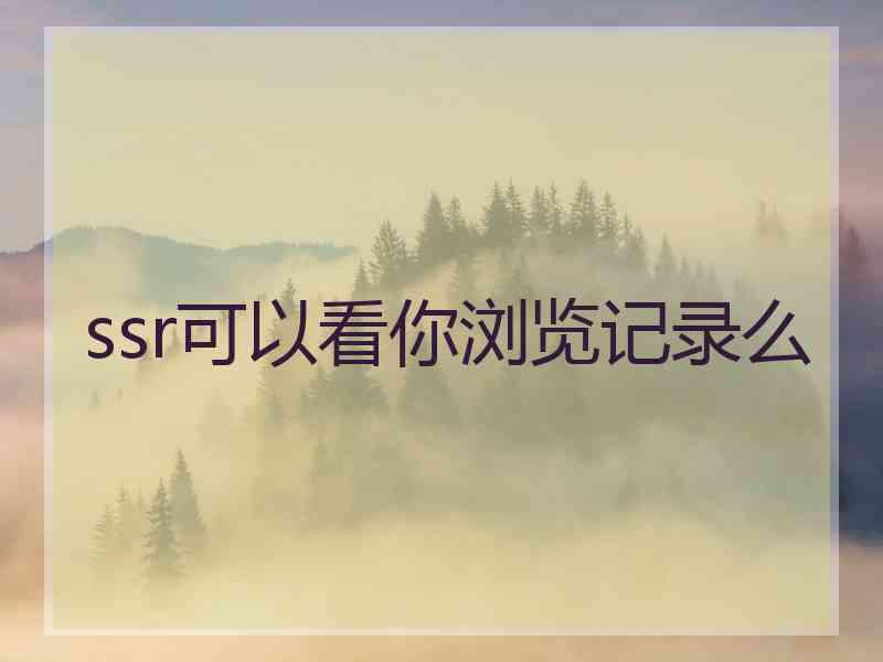 ssr可以看你浏览记录么