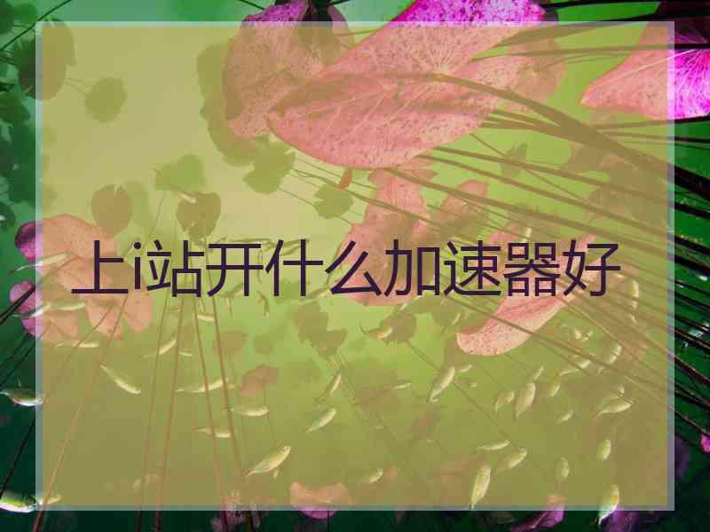 上i站开什么加速器好