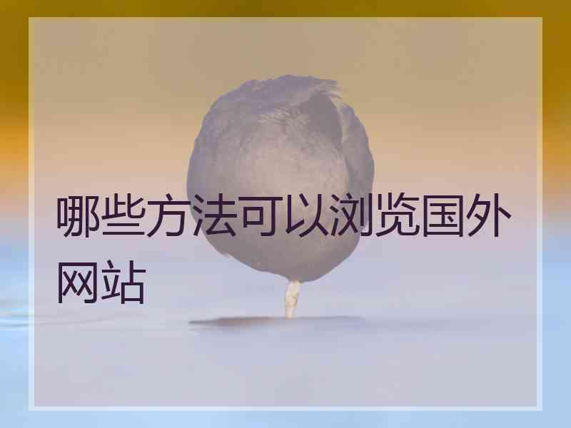哪些方法可以浏览国外网站