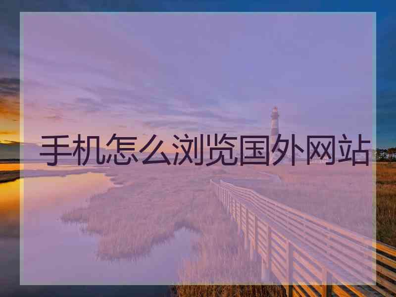 手机怎么浏览国外网站