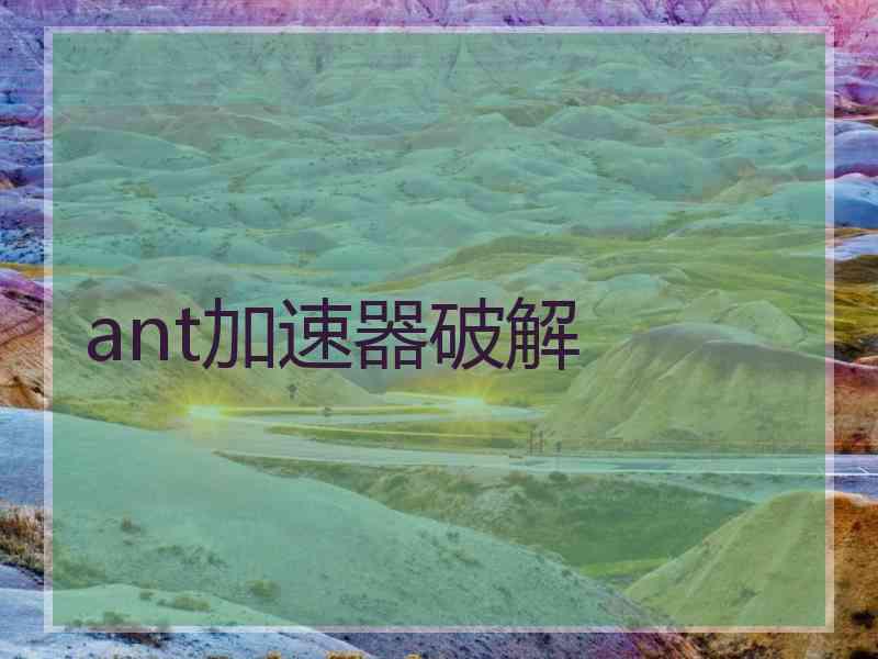 ant加速器破解