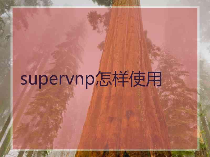 supervnp怎样使用
