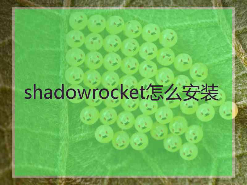 shadowrocket怎么安装