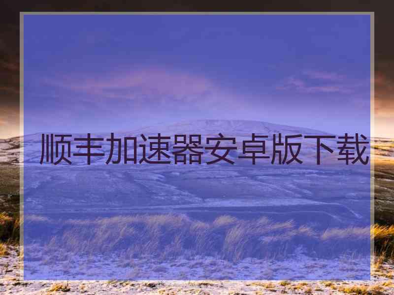 顺丰加速器安卓版下载