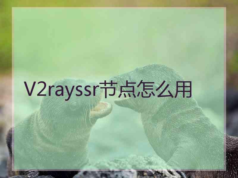 V2rayssr节点怎么用