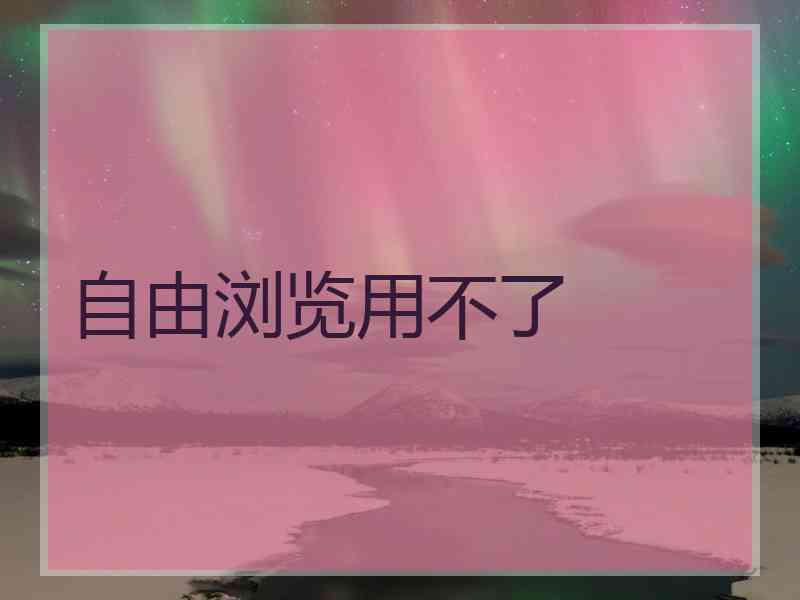 自由浏览用不了