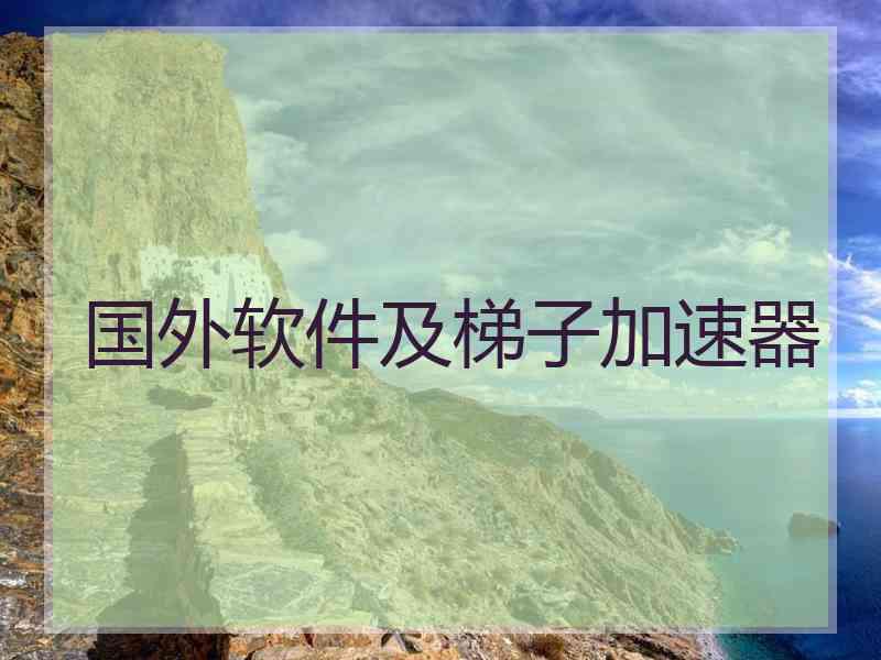 国外软件及梯子加速器