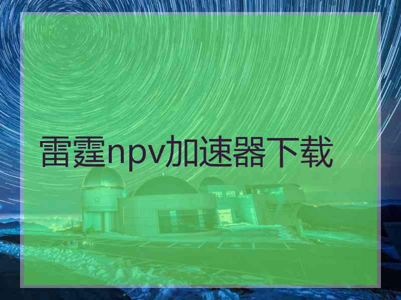 雷霆npv加速器下载